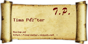 Tima Péter névjegykártya