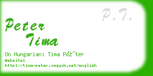 peter tima business card